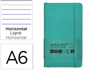 Caderno com elastico antartik notes capa mole a6 pautado turquesa 100 folhas 80 gr fsc