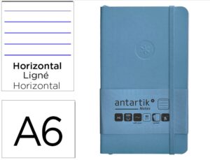 Caderno com elastico antartik notes capa mole a6 pautado azul claro 100 folhas 80 gr fsc