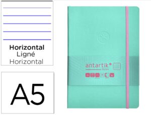 Caderno com elastico antartik notes capa mole a5 pautado rosa e turquesa 80 folhas 80 gr fsc