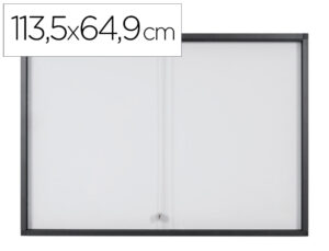 Vitrina de anuncios bi-office 10 a4 magnetica para interior slim antracite 1135x39x649 mm