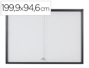 Vitrina de anuncios bi-office 27 a4 magnetica para interior slim antracite 1999x39x946 mm