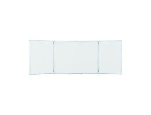 Quadro branco bi-office triptico eco magnetico aco lacado moldura aluminio 120x90 cm