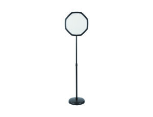 Expositor de pe bi-office forma octogonal magnetico ajustavel em altura cor preto 1650x300 mm