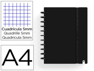Caderno carchivo ingeniox foam a4 80 f quadricula preto