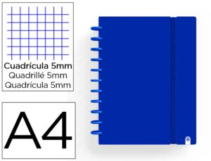 Caderno carchivo ingeniox foam a4 80 f quadricula azul escuro