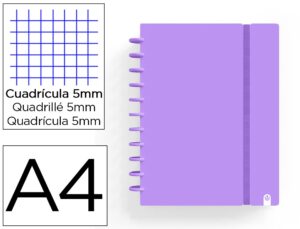Caderno carchivo ingeniox foam a4 80 f quadricula violeta