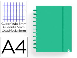 Caderno carchivo ingeniox foam a4 80 f quadricula verde