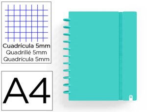 Caderno carchivo ingeniox foam a4 80 f quadricula menta pastel