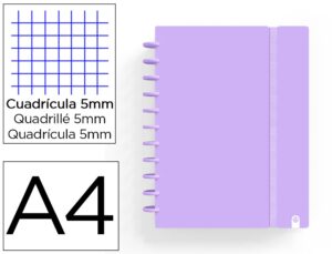 Caderno carchivo ingeniox foam a4 80 f quadricula malva pastel