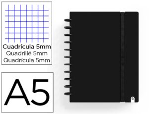 Caderno carchivo ingeniox foam a5 80 f quadricula preto