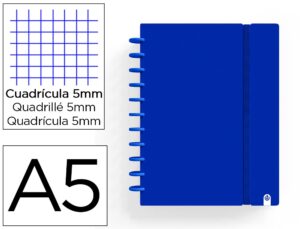 Caderno carchivo ingeniox foam a5 80 f quadricula azul escuro