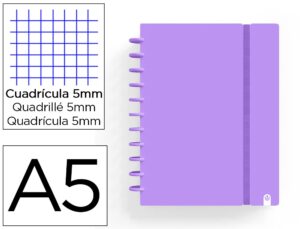 Caderno carchivo ingeniox foam a5 80 f quadricula violeta