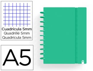 Caderno carchivo ingeniox foam a5 80 f quadricula verde