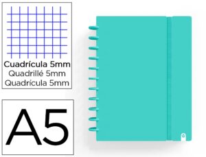 Caderno carchivo ingeniox foam a5 80 f quadricula menta pastel