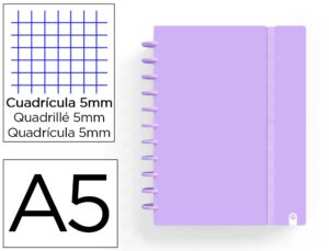 Caderno carchivo ingeniox foam a5 80 f quadricula malva pastel