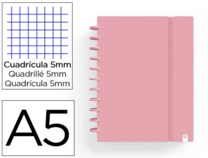 Caderno carchivo ingeniox foam a5 80 f quadricula rosa pastel