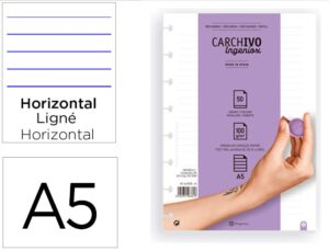 Recarga caderno carchivo ingeniox a5 50 folhas pautado