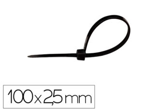 Abracadeira q-connect cor preto 100x2,5 mm bolsa de 100 unidades
