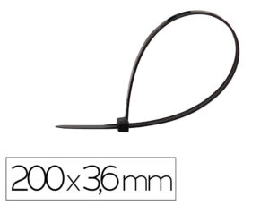 Abracadeira q-connect cor preto 200x3,6 mm bolsa de 100 unidades