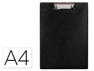 Porta notas q-connect plastico 50% reciclado din a4 preto espessura 2,1 mm