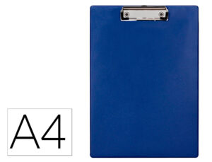 Porta notas q-connect plastico 50% reciclado din a4 azul espessura 2,1 mm