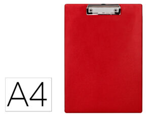 Porta notas q-connect plastico 50% reciclado din a4 vermelho espessura 2,1mm