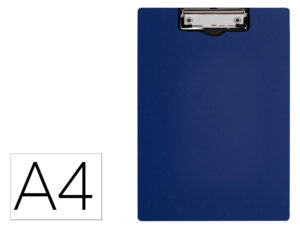 Porta notas q-connect com mola miniclip superior din a4 plastico 50% reciclado azul espessura 2,1 mm