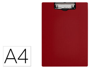 Porta notas q-connect com mola miniclip superior din a4 plastico 50% reciclado vermelho espessura 2,1 mm