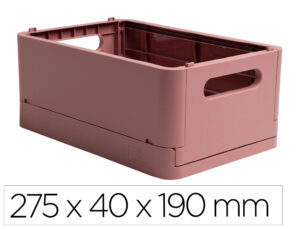 Caixa multiusos exacompta smart case din a5+ plastico reciclado dobravel cor rosa velho 275x40x190 mm