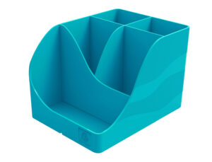 Porta lapis exacompta wave skandi plastico reciclado cor azul pacifico 155x119x109 mm