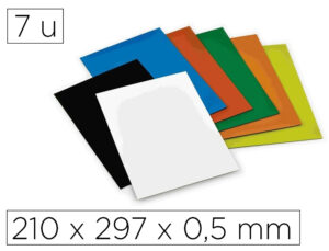 Iman faibo recortavel 210x297x0,5 mm pack de 7 unidades cores sortidas