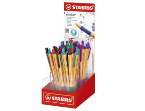 Esferografica stabilo pointball retrátil tinta oleo traco 0,5 mm expositor de 32 unidades cores sortidas