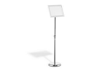 Atril de chao durable moldura aluminio din a4 vertical / horizontal altura ajustavel 77 a 120,5 cm