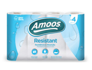 Papel de cozinha amoos 2 folhas 100 mm diametro x 224 mm altura 42 gr 36 servicos pack de 4 rolos