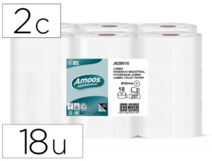 Papel higienico amoos profissional jumbo 2 folhas 30 gr pack de 18 rolos