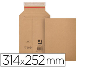 Envelope para envios q-connect cartao 100% reciclado e reciclavel fecho autoadesivo 314x252x72 mm cor kraft