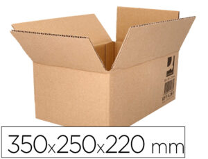 Caixa para embalar q-connect americana cartao canal simples 5 mm cor kraft 350x250x220 mm