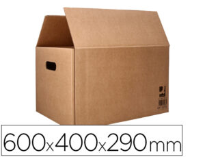 Caixa para embalar q-connect americana com asas cartao canal simples 5 mm cor kraft 600x400x290 mm