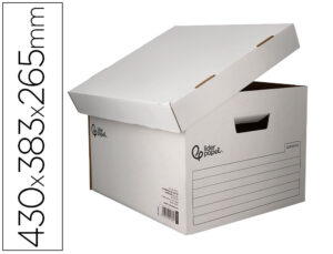 Caixa para arquivo definitivo liderpapel cartao 100% reciclado automatica para 4 caixas arquivo def. folio 430x383x265mm