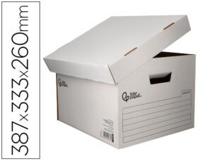 Caixa para arquivo definitivo liderpapel cartao 100% reciclado automatica para 3 caixas arquivo def. folio 387x333x260mm