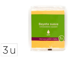 Pano microfibra suave amarelo para cozinhas e casas de banho 40x36 cm pack de 3 unidades