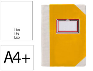 Livro de cartao cosido fernandes flecha din a4+ liso 50 folhas 100 gr amarelo