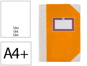 Livro de cartao cosido fernandes flecha din a4+ liso 50 folhas 100 gr laranja