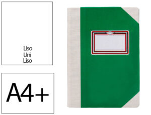 Livro de cartao cosido fernandes flecha din a4+ liso 50 folhas 100 gr verde