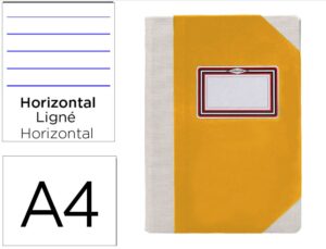 Livro de cartao cosido fernandes flecha din a4+ pautado 50 folhas 100 gr amarelo