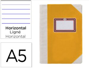 Livro de cartao cosido fernandes flecha din a5+ pautado 50 folhas 100 gr amarelo