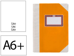 Livro de cartao cosido fernandes flecha din a6+ liso 50 folhas 100 gr laranja