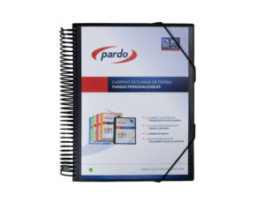 Capa catalogo pardo com espiral 80 bolsas folio personalizavel cor preto
