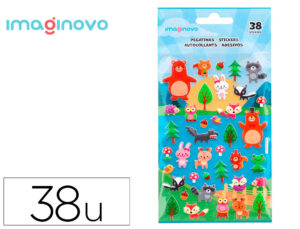Autocolantes imaginovo cute animals bosque com relevo 190x105 mm em blister