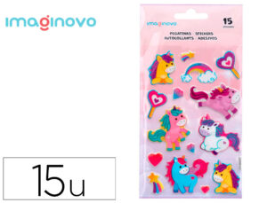 Autocolantes imaginovo unicornios magic dreams com brilho 190x105 mm em blister